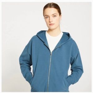 Universal Standard Blue Fundamental French Terry Zip Up Hoodie M
